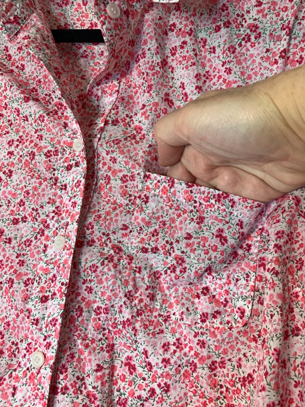 Liberty Art Fabrics Floral Cotton Button-Up Shirt Pink Cottagecore M Preppy - Picture 5 of 12